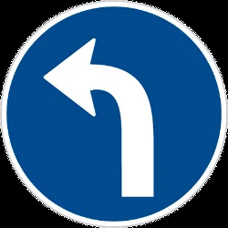 Turning left mandatory.