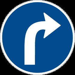 Turning right mandatory.