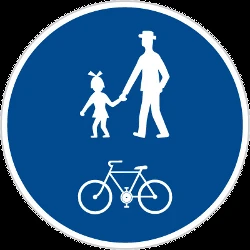 Mandatory shared path for pedestrians and cyclists.
