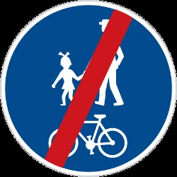 End of the shared path for pedestrians and cyclists.