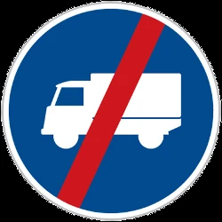 End of the lane for trucks.