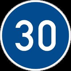 Begin of a minimum speed.