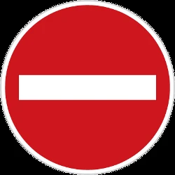 Direction prohibited
(road with one-way traffic).