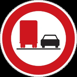 Overtaking prohibited for trucks.