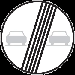 End of the overtaking prohibition.