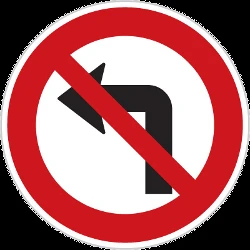 Turning left prohibited.