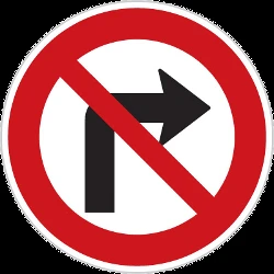 Turning right prohibited.