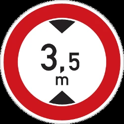 Vehicles higher than indicated prohibited.