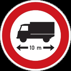 Vehicles longer than indicated prohibited.