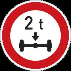 Vehicles with an axle weight heavier than indicated prohibited.