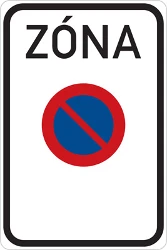 Begin of zone where parking is prohibited.