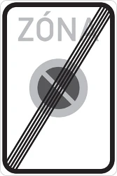 End of the zone where parking is prohibited.
