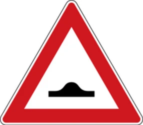 Warning for a speed bump.