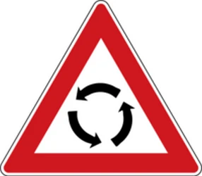 Warning for a roundabout.