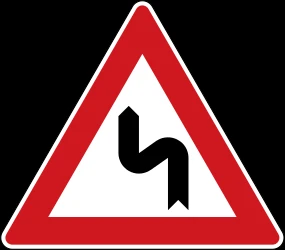 Warning for a double curve, first left then right.
