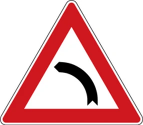 Warning for a curve to the left.