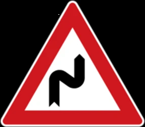 Warning for a double curve, first right then left.
