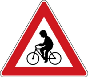 Warning for cyclists.