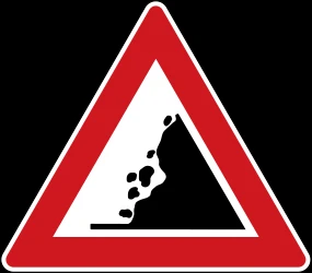 Warning for falling rocks.