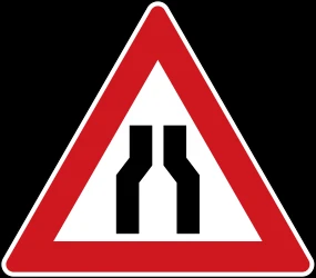 Warning for a road narrowing.