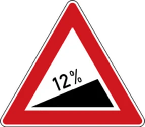 Warning for a steep ascent.
