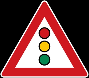 Warning for a traffic light.