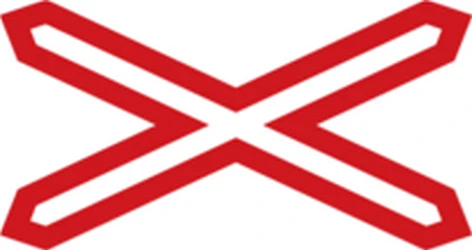 Warning for a railroad crossing with 1 railway.