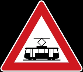 Warning for trams.