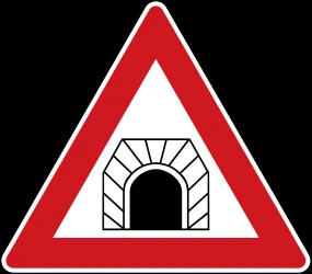 Warning for a tunnel.