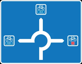 Information about the directions of the roundabout.