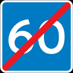 End of the advisory speed limit.