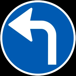 Turning left mandatory.