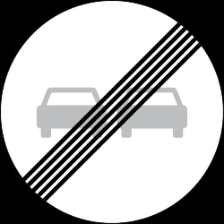 End of the overtaking prohibition.