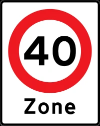 Begin of a zone with speed limit.