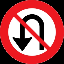 Turning around prohibited (U-turn).