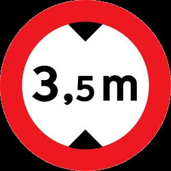 Vehicles higher than indicated prohibited.