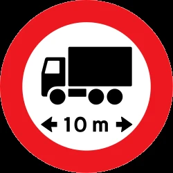 Vehicles longer than indicated prohibited.