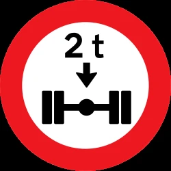 Vehicles with an axle weight heavier than indicated prohibited.