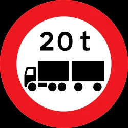 Trucks with trailer heavier than indicated prohibited.