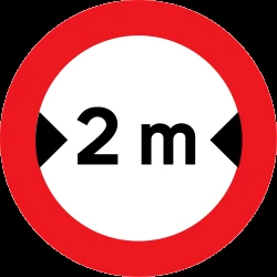 Vehicles wider than indicated prohibited.