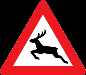 Warning for crossing deer.