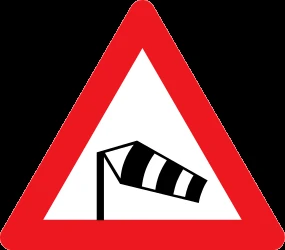 Warning for heavy crosswind.