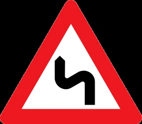 Warning for a double curve, first left then right.