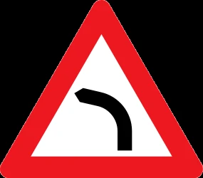 Warning for a curve to the left.