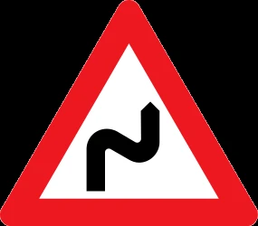 Warning for a double curve, first right then left.