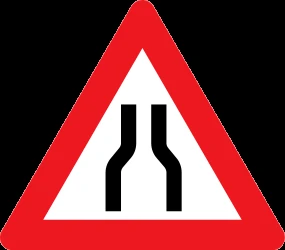 Warning for a road narrowing.