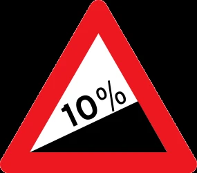 Warning for a steep ascent.
