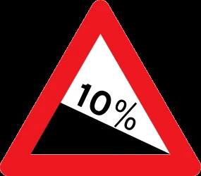 Warning for a steep descent.