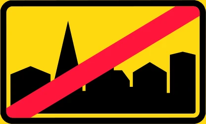 End of the built-up area.