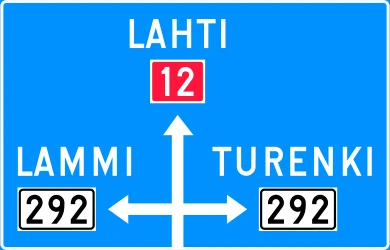 Information about the directions of the crossroad.